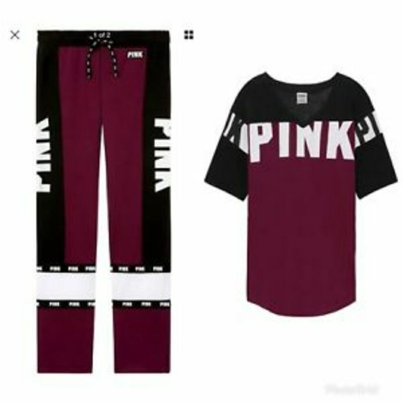 PINK Victoria's Secret Tops - JULY Sale🇺🇸🆕PINK VS Boyfriend Pant &Jersey Tee